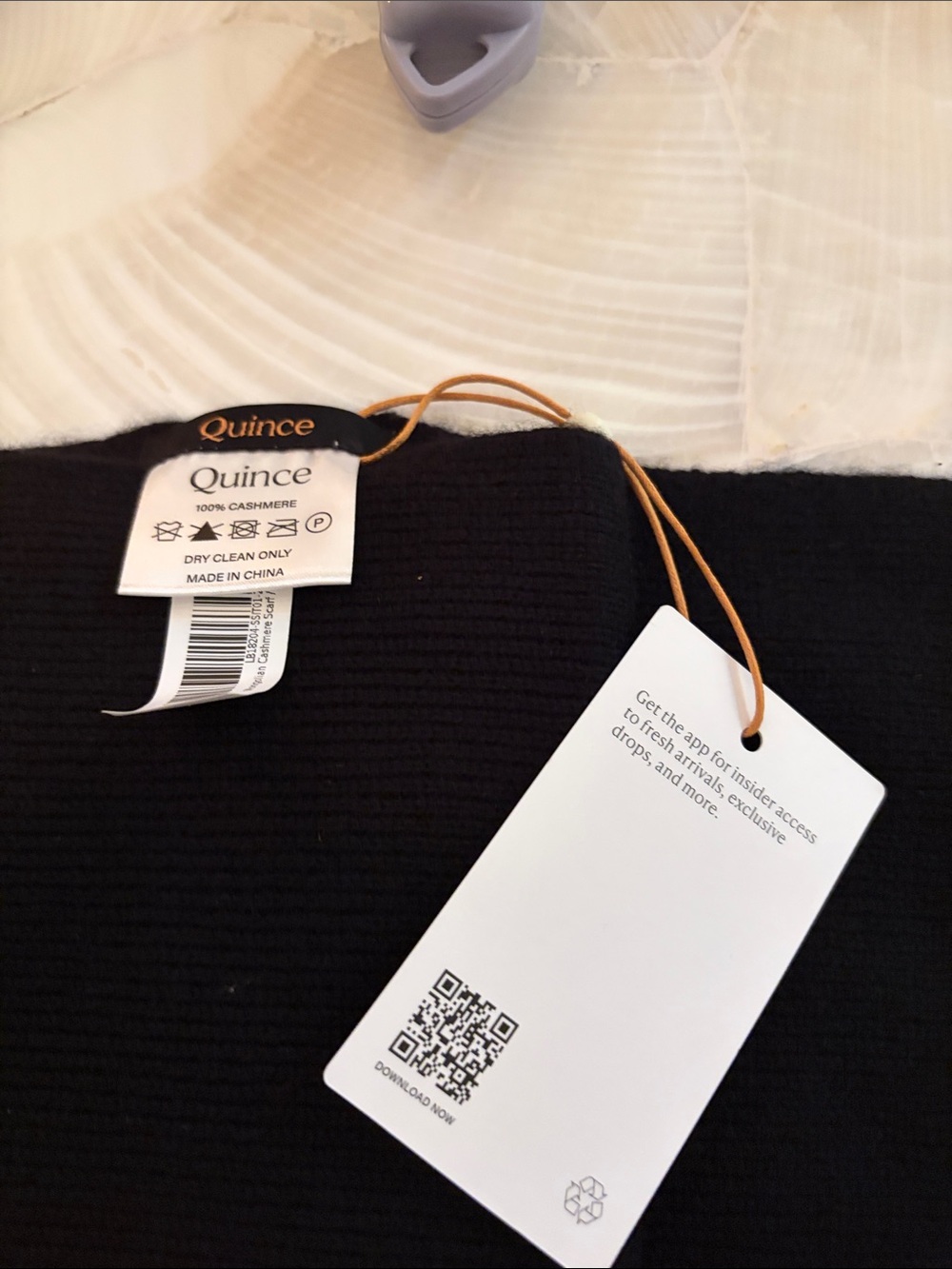 Quince Black Knit Scarf and Glove Set - Picture 2 of 5